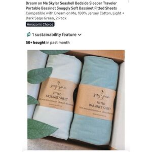 Bassinet Sheets And Waterproof Pad Protectors Set of 2 Each